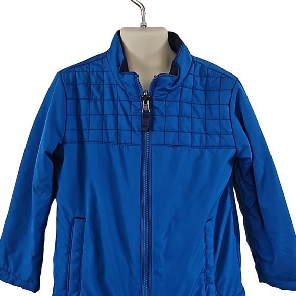 Excellent Cat & Jack Boys Blue Quilted Lightweight Full Zip Jacket Size 5T - Picture 3 of 5